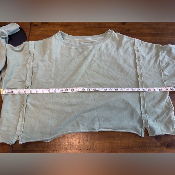 AMERICAN EAGLE Women’s Oversized Big Hug Reverse Sweatshirt Green Cotton Size S - Picture 6 of 7